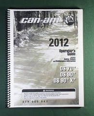 2012 Can-Am DS 90X Owner’s Manual: 144 Pages & Protective Covers