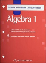 Holt McDougal Algebra 1 Practice and Problem Solving Workbook Algebra 1