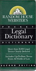 Webster’s Legal Dictionary – Paperback, by Webster – Very Good