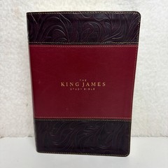 King James Study Bible Full-Color Edition by Thomas Nelson Burgundy Faux Leather