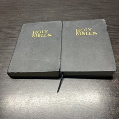 Holy Bible KJV Old And New Testaments Small 7.5 x 5.3 in Black Cover Lot Of 2